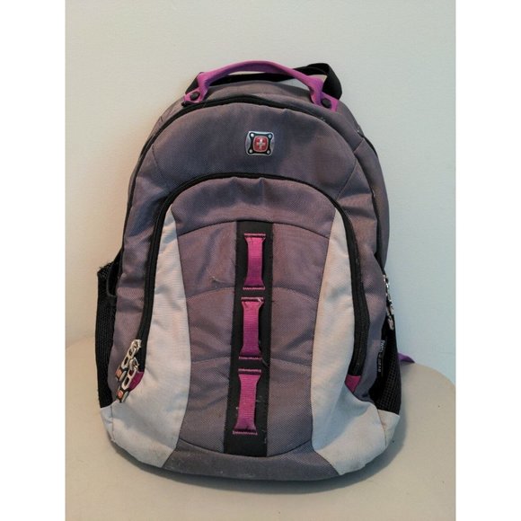 SwissGear Purple/Grey Laptop Backpack Bag - Picture 1 of 9